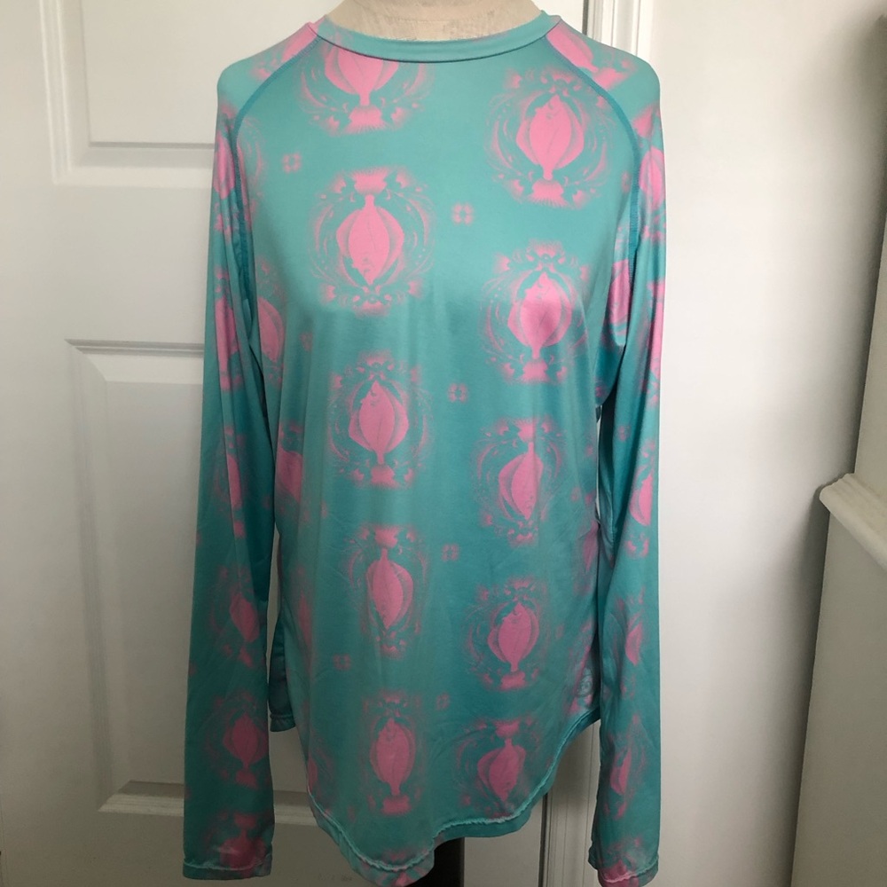 5fin Green and Pink Fish Print Sun Shirt